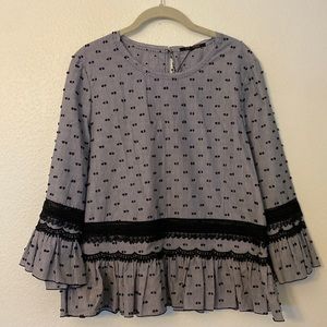 NWT Kobi Halperin black & white Haiden blouse